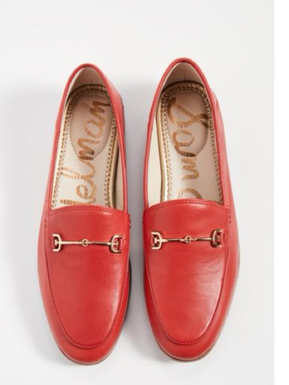 Sam Edelman Loraine Loafer Lipstick Red Modena Calf Leather Shoes